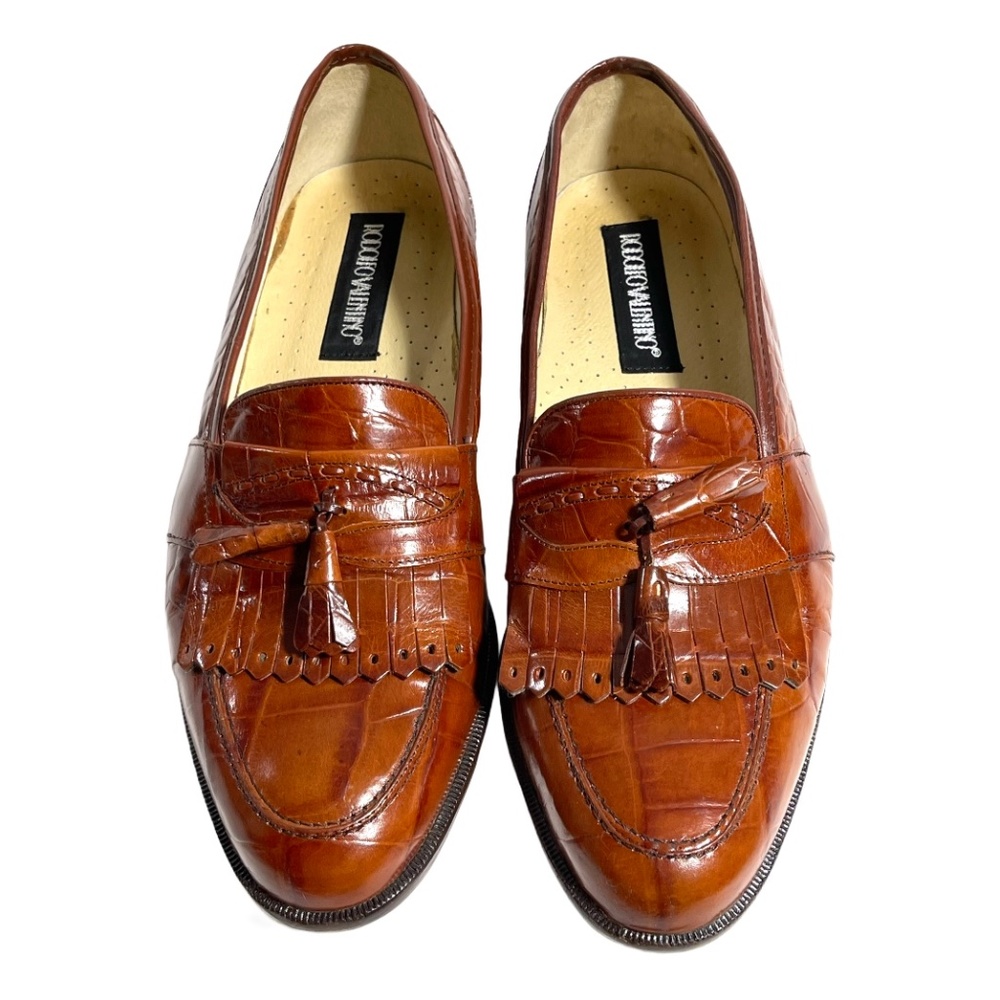 Rodolfo Valentino Croc Embossed Loafers